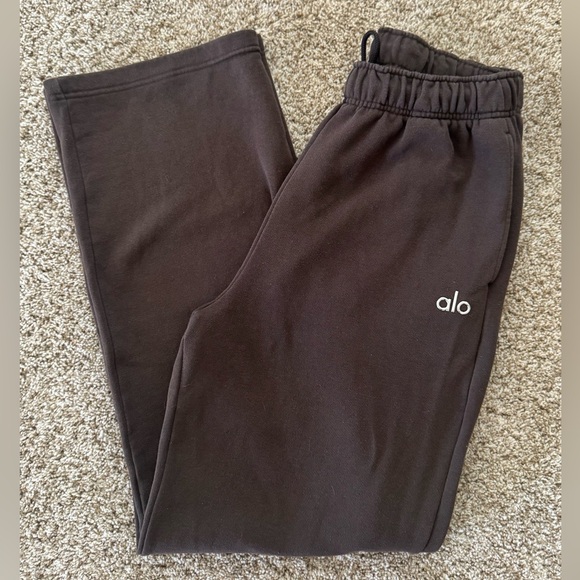 ALO Yoga Accolade Straight Leg Sweatpant Expresso Size Large - Picture 1 of 10